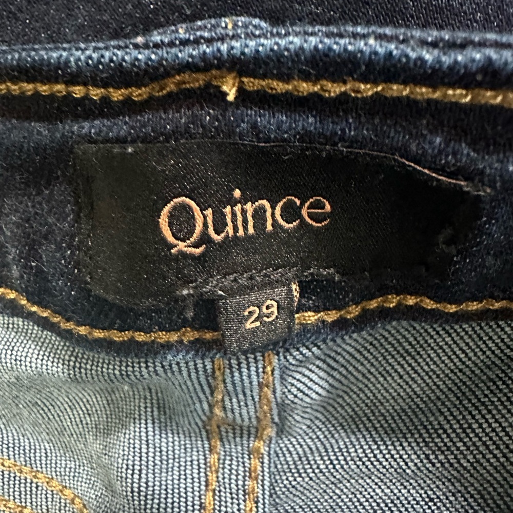 Quince Dark Blue Straight Leg Jeans - Picture 3 of 3